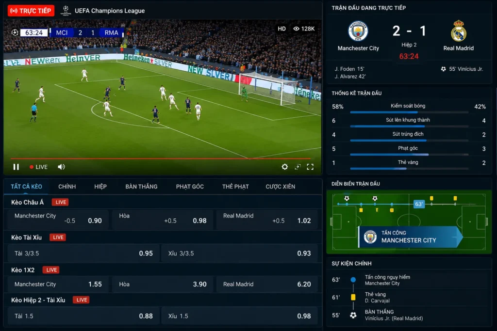 Thể Thao 18 Người chơi có thể theo dõi live match và cập nhật kết quả trực tiếp