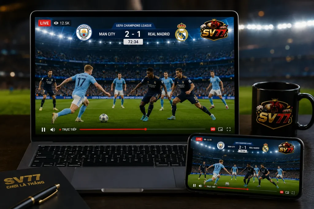 SV77 mang đến nền tảng xem bóng đá trực tiếp Full HD kết hợp cá cược thể thao trực tuyến với tỷ lệ kèo hấp dẫn và cập nhật liên tục.