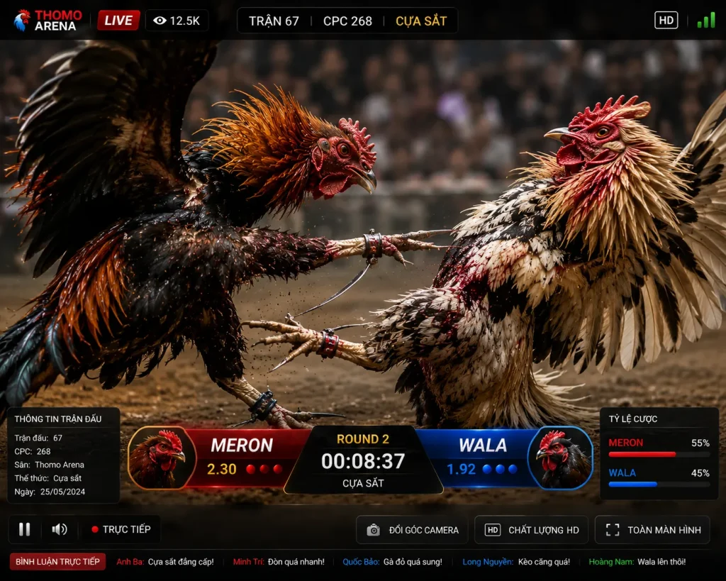 Các trận đá gà trực tiếp cựa sắt được livestream Full HD mỗi ngày