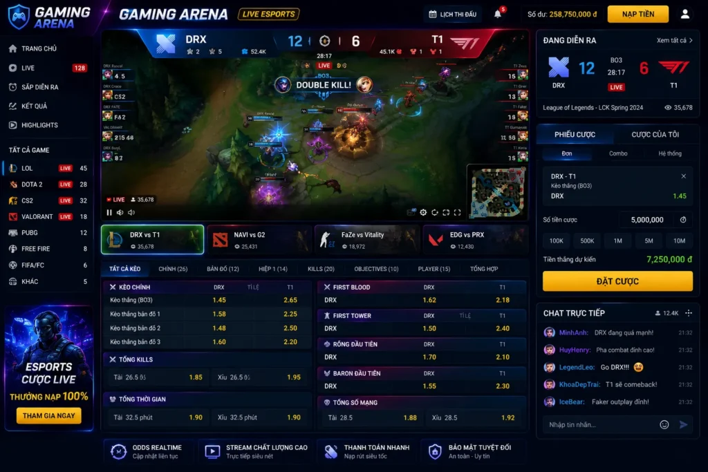 Thể Thao 21 SV77 cập nhật nhiều giải đấu esports nổi bật với kèo cược đa dạng