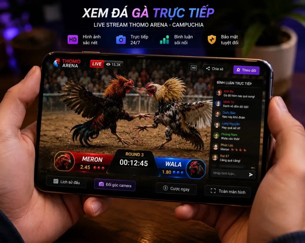 Xem đá gà trực tiếp mượt trên điện thoại với giao diện tối ưu mobile
