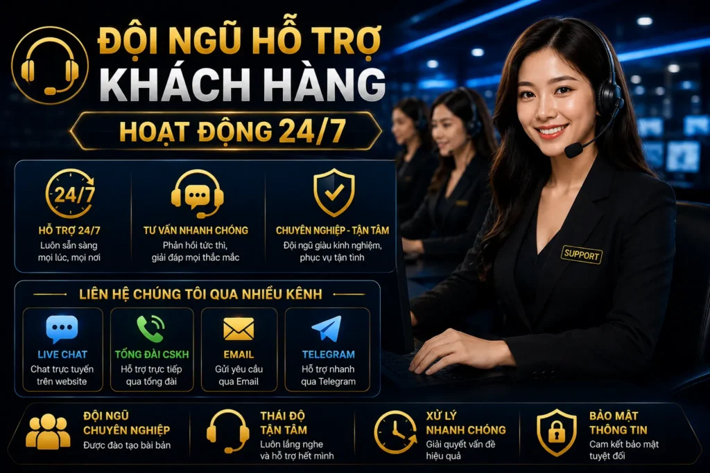 Casino 13 Đội ngũ hỗ trợ khách hàng hoạt động 24/7 tại SV77.TOP