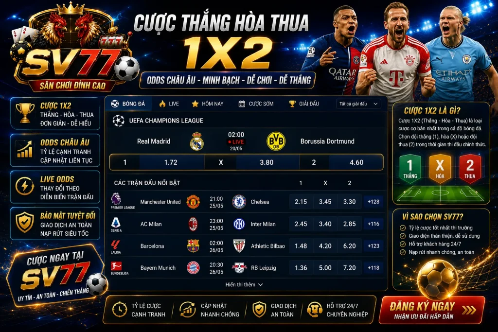 Kèo Châu Âu với nhiều lựa chọn cược
