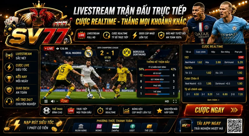 Live Betting cập nhật tỷ lệ kèo realtime