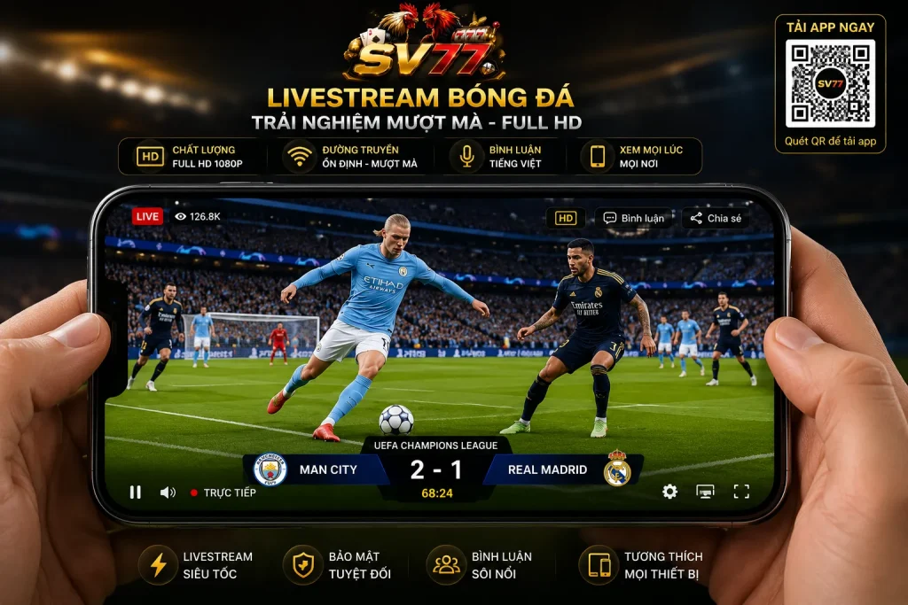 Livestream bóng đá Full HD mượt mà trên mọi thiết bị