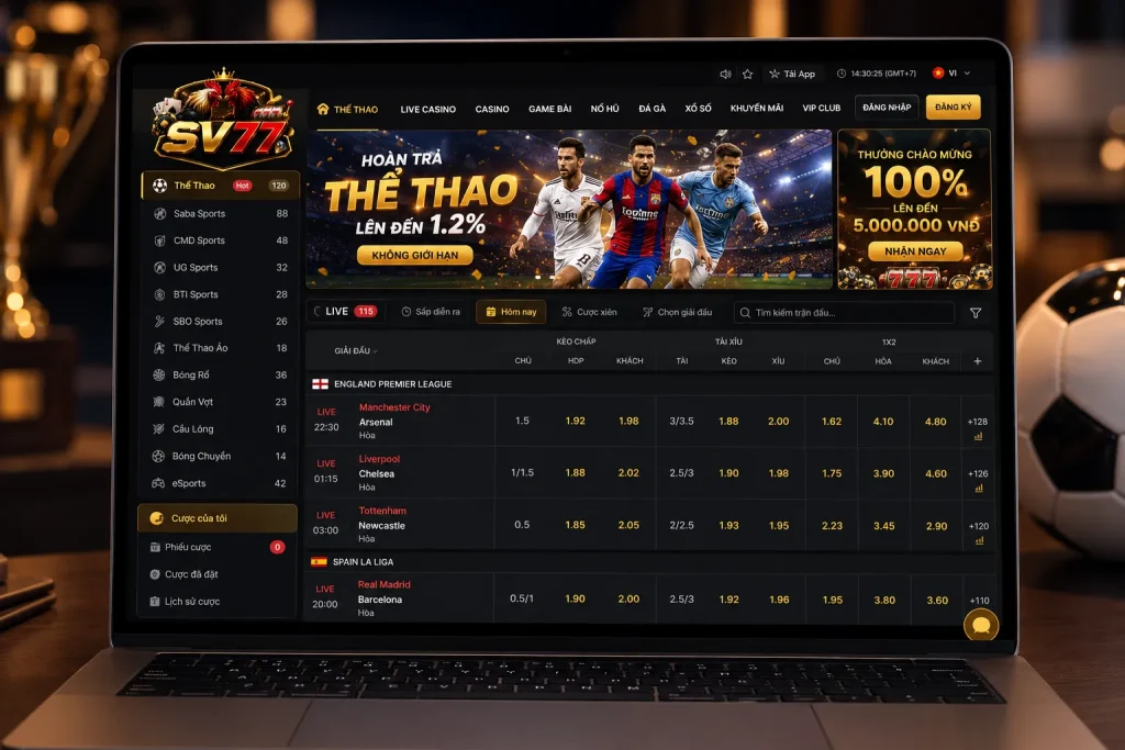 Website cá cược bóng đá uy tín sở hữu giao diện hiện đại và dễ sử dụng.