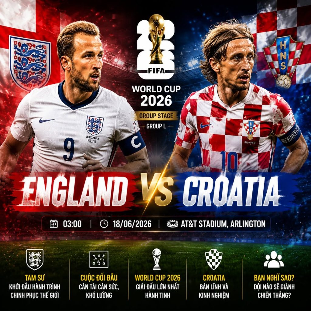 Anh vs Croatia World Cup 2026 | Nhận định & Dự đoán 1 anh vs croatia world cup 2026 nhan dinh du doan
