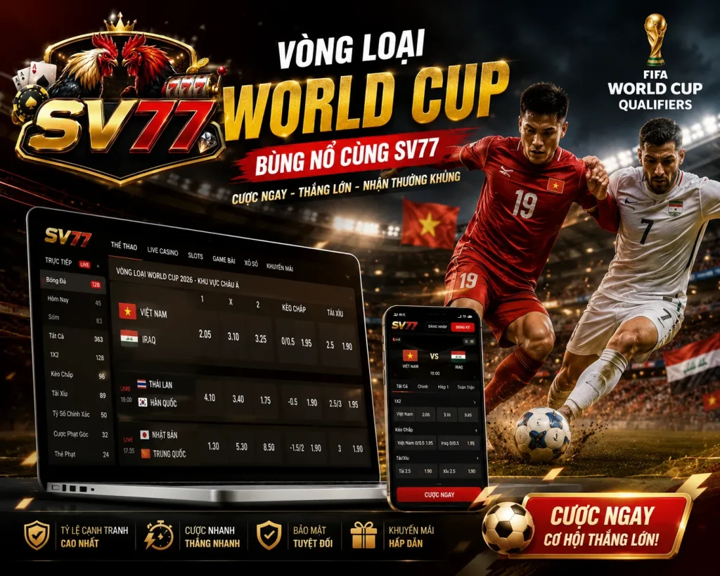 Kèo Nhà Cái Vòng Loại World Cup Hôm Nay – Cập Nhật Tỷ Lệ Kèo Mới Nhất 2 Kèo nhà cái vòng loại World Cup được cập nhật liên tục giúp người hâm mộ theo dõi tỷ lệ kèo mới nhất trước mỗi trận đấu.