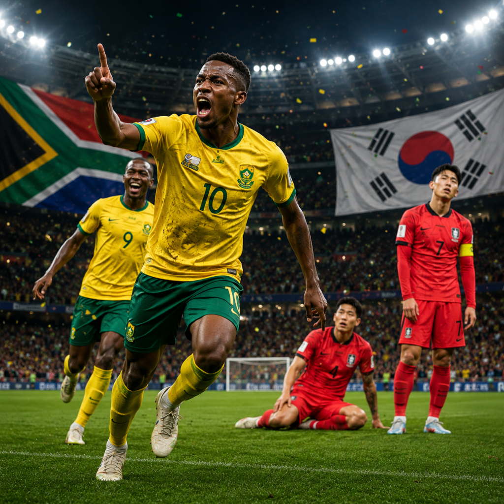 Nam Phi 1-0 Hàn Quốc: Maseko ghi bàn lịch sử, đại diện châu Phi tiến gần vòng 1/16 World Cup 2026