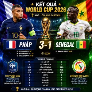 phap 3 1 senegal ket qua world cup 2026 bang i