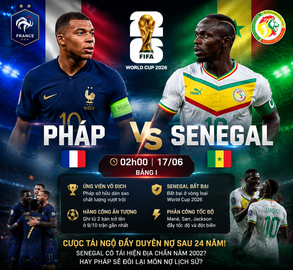 Pháp vs Senegal World Cup 2026: Nhận định & dự đoán 2 Pháp vs Senegal World Cup 2026: Nhận định & dự đoán