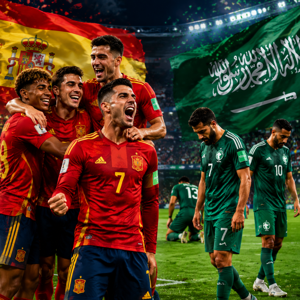 Tây Ban Nha 4-0 Ả Rập Xê Út: Sức mạnh La Roja và lời khẳng định ứng viên vô địch World Cup 2026 2 Tây Ban Nha 4-0 Ả Rập Xê Út: La Roja áp đảo hoàn toàn tại World Cup 2026