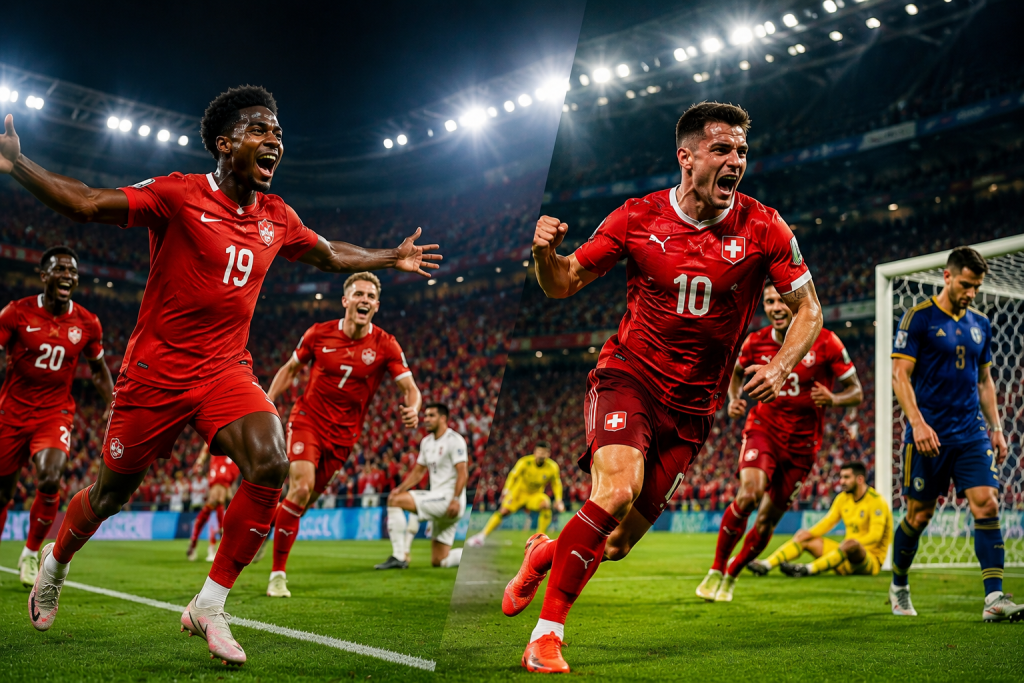 World Cup 2026: Loạt trận bùng nổ với tỷ số cách biệt lớn 2 World Cup 2026: Canada 6–0 Qatar, Thụy Sĩ Thắng Đậm